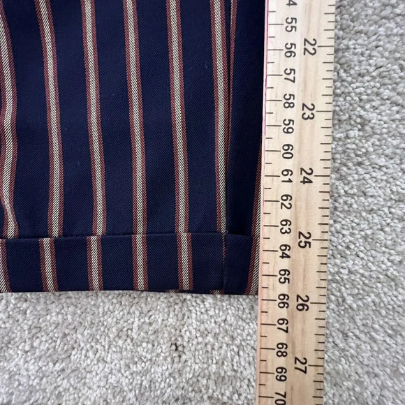 Zara Trafaluc Collection Trousers Striped Blue Paper bag Tie Tapered Leg Size 5 - Picture 8 of 9